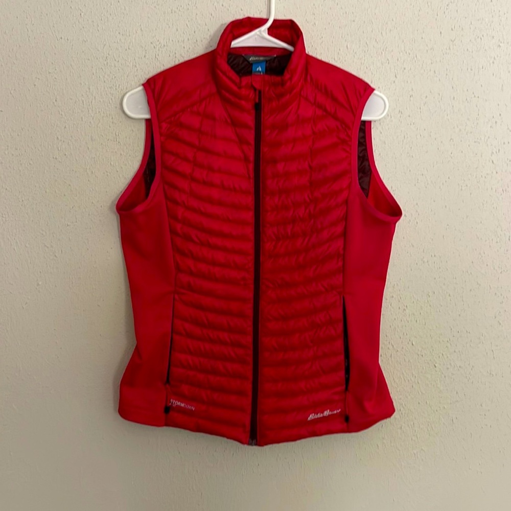 First Ascent Eddie Bauer lightweight red puffer vest.